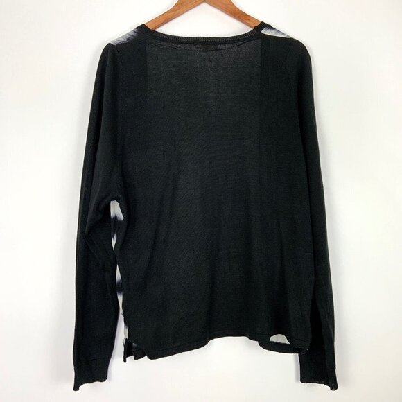 Mystree Open Cardigan Womens Size Medium Black White Tie Dye Layer - Picture 7 of 7